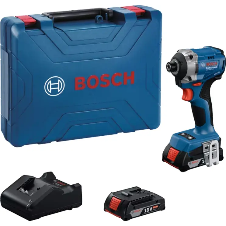 Bosch Gdr 18V-215 Brushless Impact Drill Driver – Complete Kit With Batteries & Charger 1
