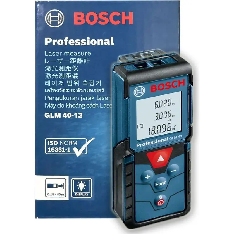 Bosch Glm 40-12 Digital Laser Distance Measurer – 40M Range 1