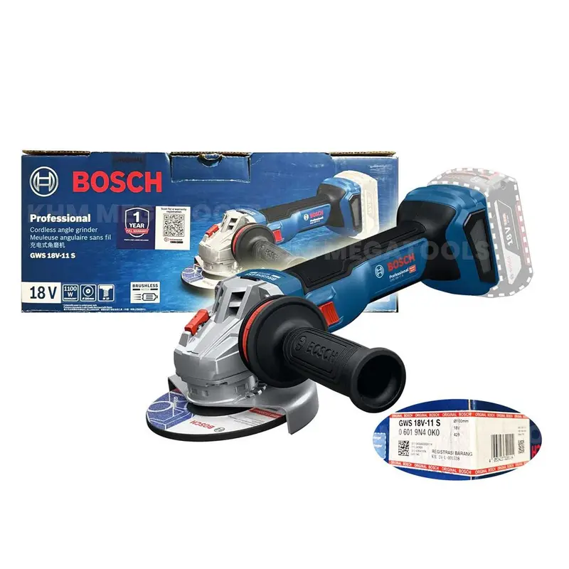 Bosch Gws 18V-11 S Cordless 4" Angle Grinder – 18V High-Performance Model (Bare Tool Only) 1