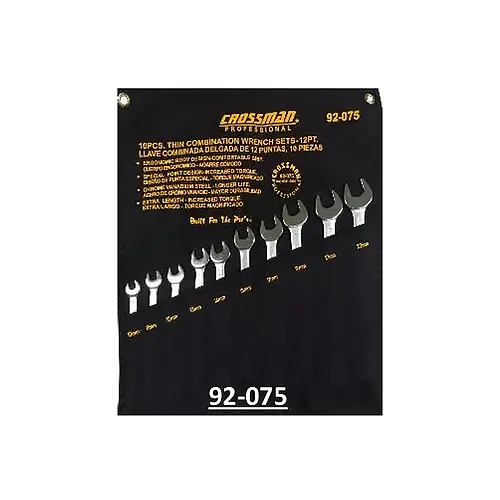 Crossman 10-Piece Slim Combination Wrench Kit – 10–22Mm 1