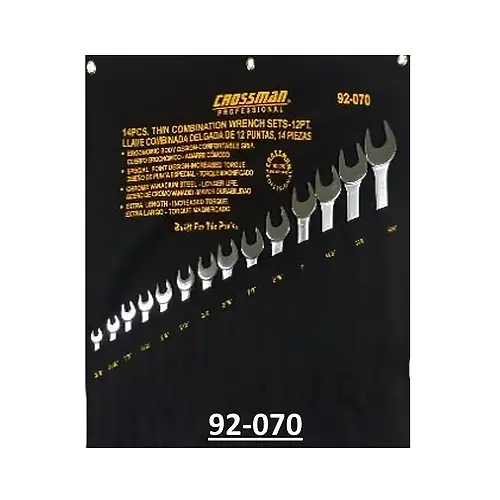 Crossman 3/8" To 1-1/4" Low-Profile Combination Wrench Set – 14-Piece 1