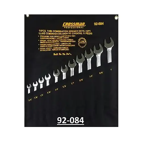Crossman 3/8" To 1" Slim Combination Wrench Set – 11-Piece 1