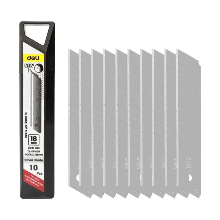 Deli 10-Piece 18Mm Sharp Utility Knife Blade Pack – Edl-Dpj09B 1