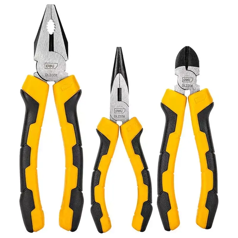 Deli 3-Piece General-Purpose Pliers Set – Crimping, Bending, Gripping – Edl2008-3 1