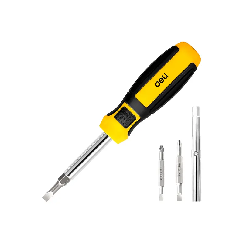Deli 6-In-1 Compact Multi-Bit Screwdriver – Versatile Home Repair Tool – Edl260206 1