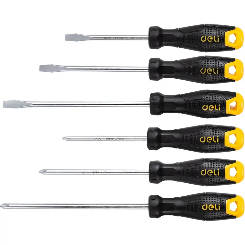 Deli 6-Piece Precision Screwdriver Kit – Full-Size Handles – Edl620006 1