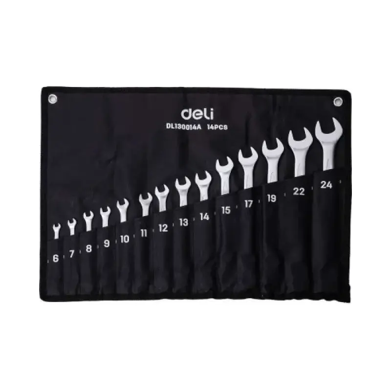 Deli Edl130014A Full-Range Combination Spanner Set – 14-Piece Metric Collection 1