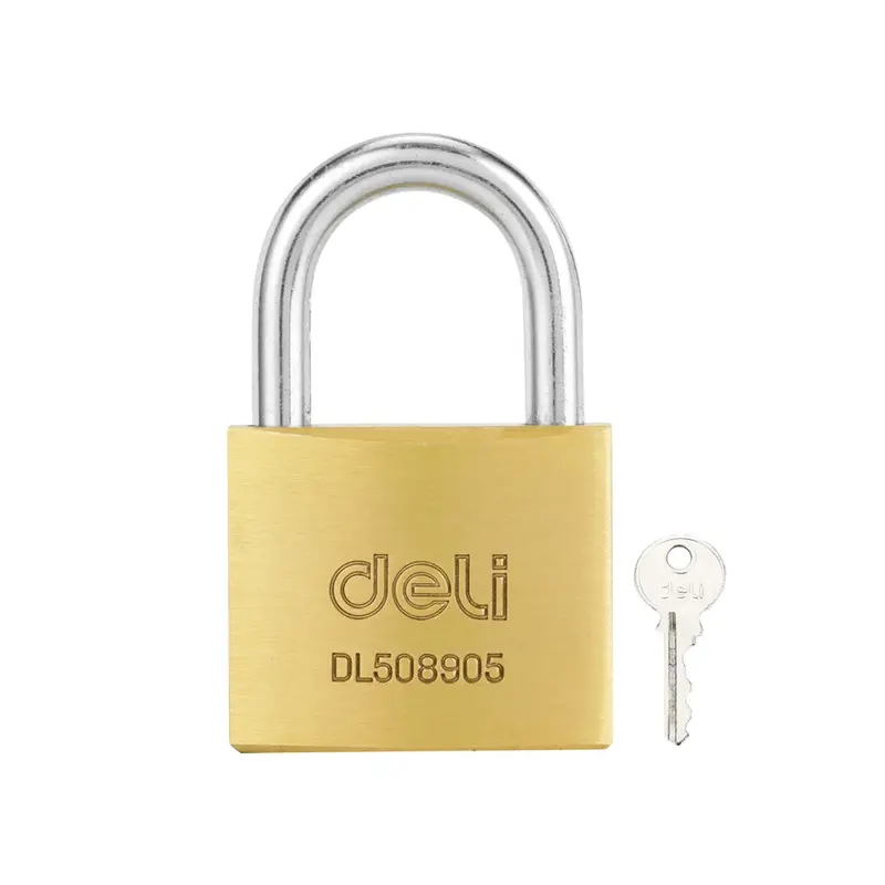 Deli Edl508905-8907 Solid Brass Padlock – Corrosion-Resistant Locking Mechanism 1