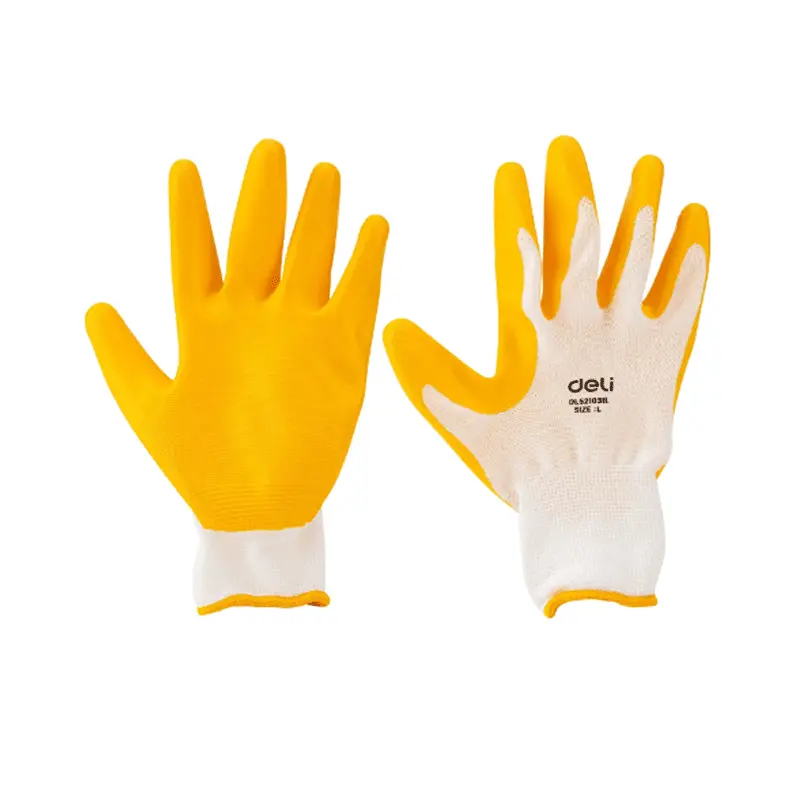 Deli Edl521033L-033Xl Latex-Dipped Safety Gloves – Comfortable All-Day Protection 1
