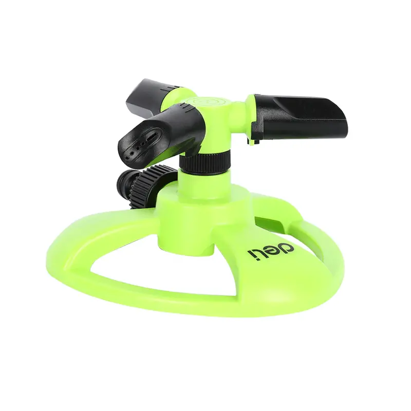 Deli Edl581301 3-Arm Rotating Plastic Sprinkler For Even Lawn Coverage 1