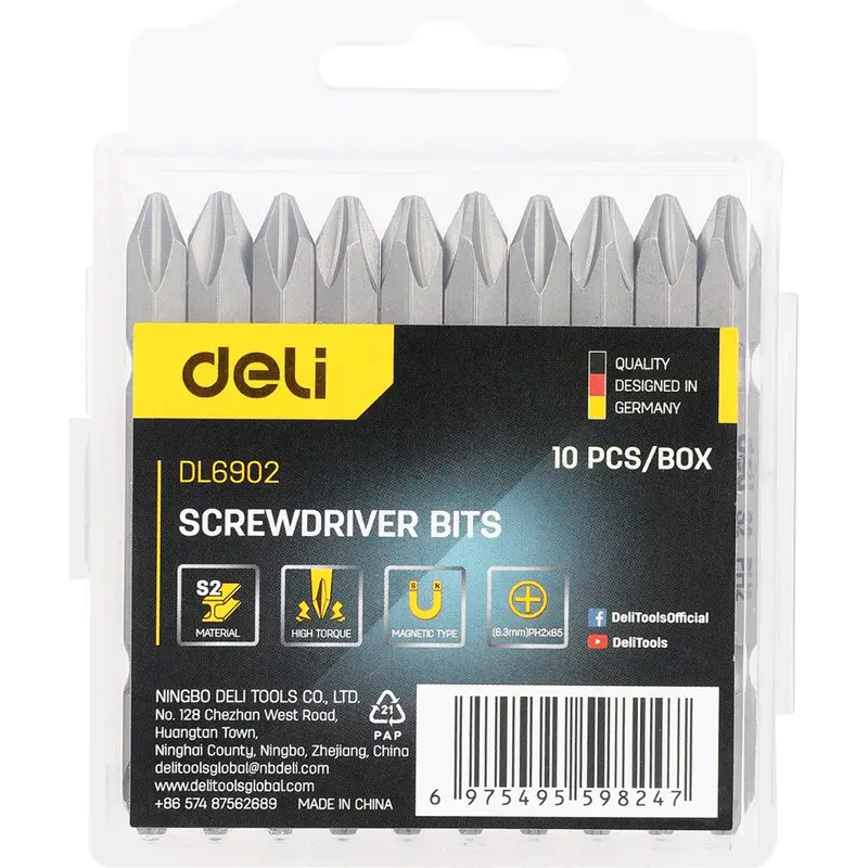 Deli High-Torque Screwdriver Bit Set – Edl6902 & Edl6903 1