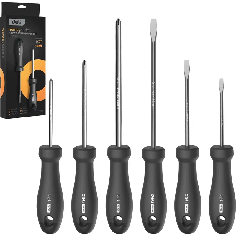 Deli Home Screwdriver Kit – 6-Piece Multi-Bit Set – Eht1006 1
