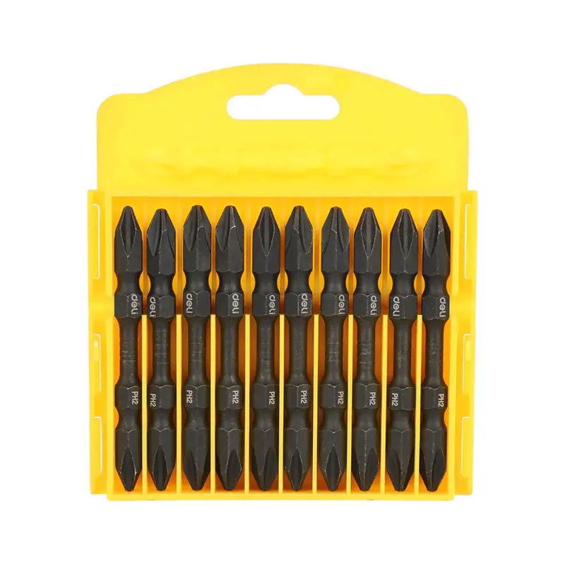 Deli Impact-Grade Screwdriver Bits – 6.35 Mm Hex Shank, Heat-Treated Alloy 1