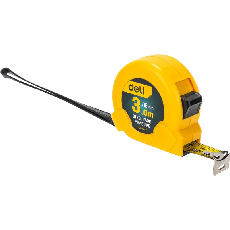 Deli Retractable Steel Tape Measure – 8 M (26 Ft), Locking Blade & Belt Clip 1