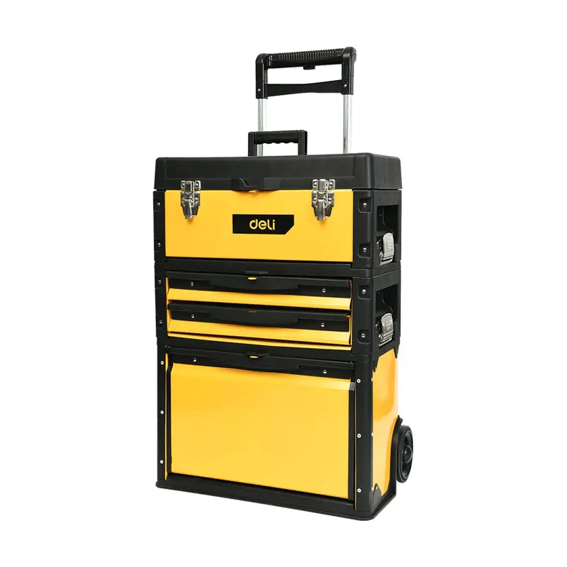 Deli Rolling Tool Trolley – 3-Tier Steel Cabinet With Locking Casters 1