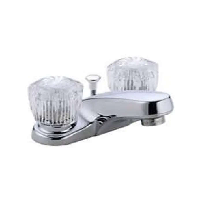 Delta Two-Handle Centerset Lavatory Faucet – Acrylic Handles With Integrated Pop-Up Drain 1