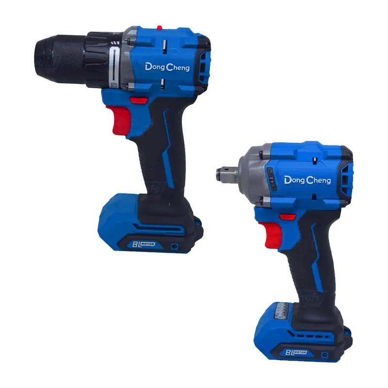 Dong Cheng 20V Brushless Power Tool Set – Hammer Drill + Impact Wrench With 4.0 Ah Battery 1