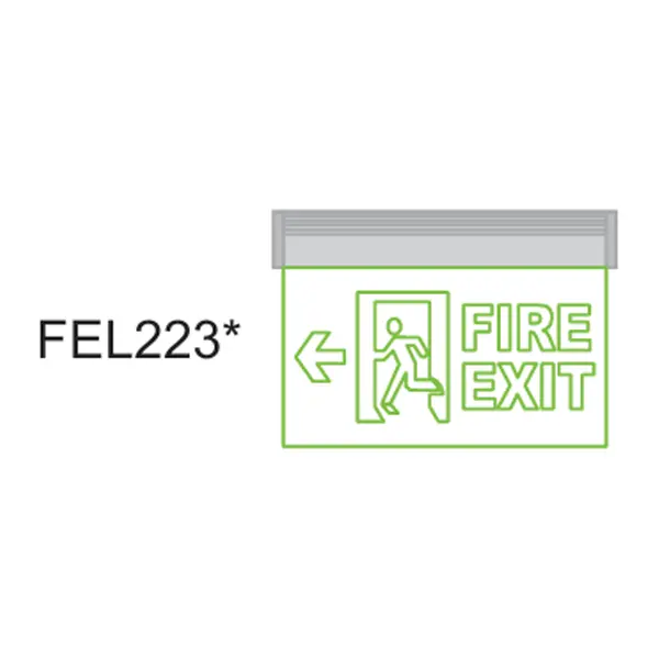 Firefly Acrylic Single-Sided Exit Sign – 1.2V Ni-Cd Rechargeable Battery 1