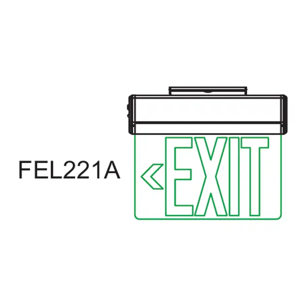 Firefly Single-Sided Exit Sign With Wall Or Ceiling Mounting (3.6V Ni-Cd) 1
