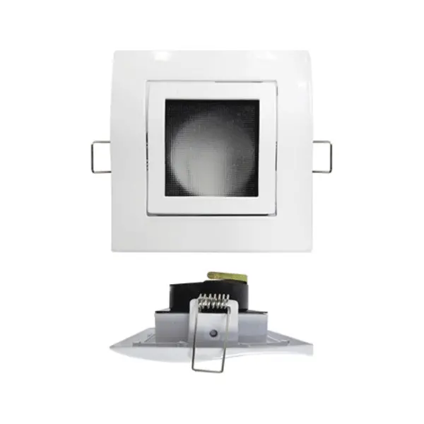 Firefly Square Mr16 Uni-Directional Recessed Lamp With Frosted Curved Lens 1