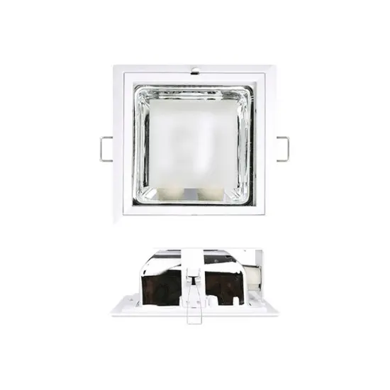 Firefly Square Recessed Horizontal Downlight — Frosted Lens & Decorative Groove 1
