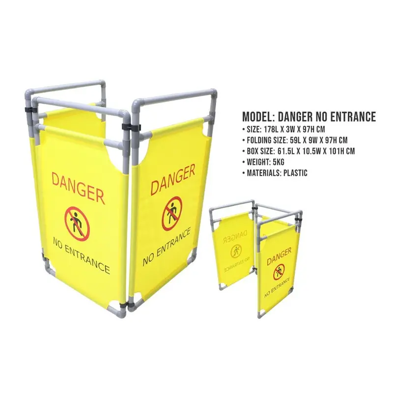 First Folding Fabric Barricade – ‘Danger: No Entry’ Warning Sign 1