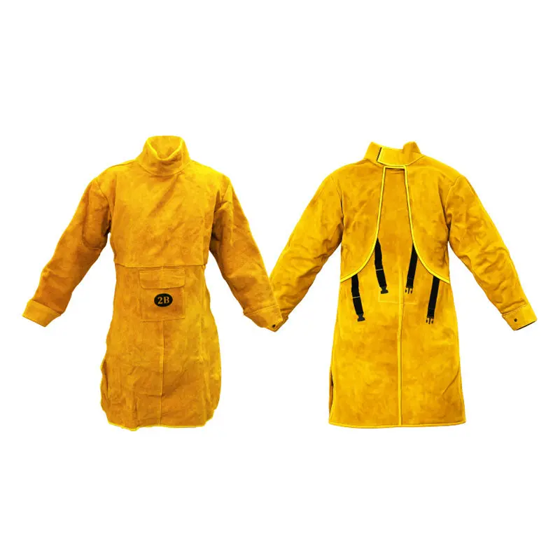 Heat-Resistant Long-Sleeve Welding Apron – 2B Leather-Finished 1