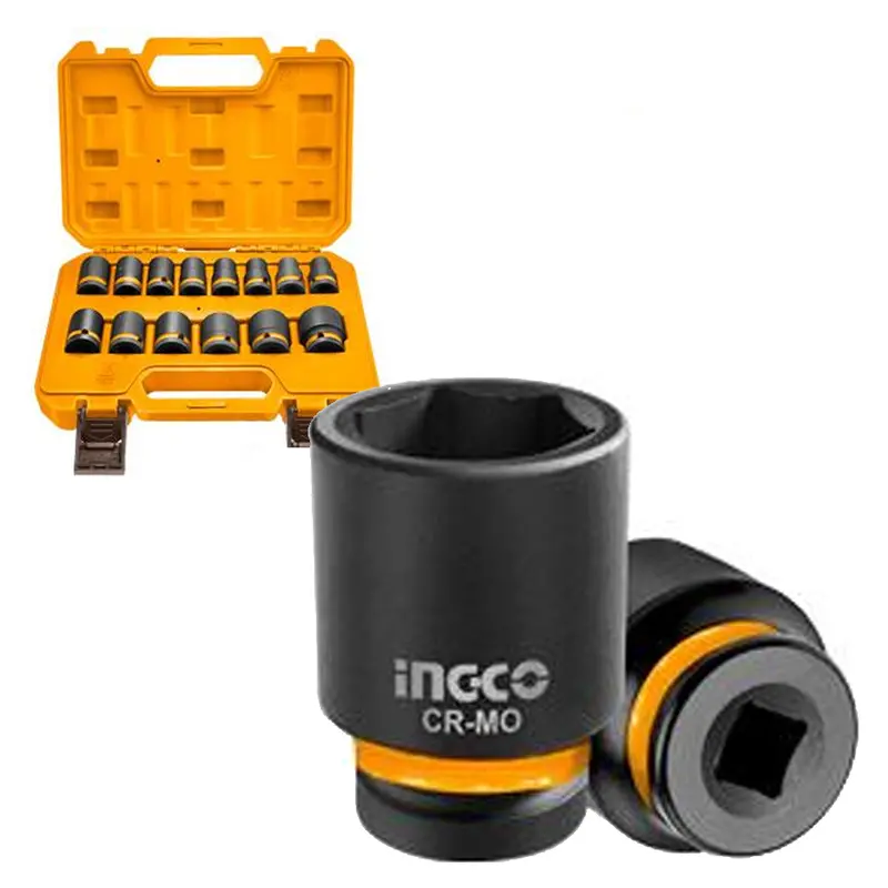 Ingco 1/2-Inch Drive Impact Socket Set – 14-Piece Heavy-Duty Mechanics Kit 1