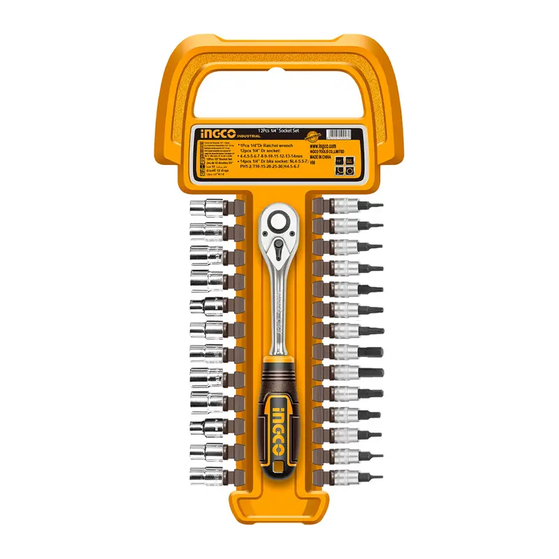 Ingco 1/4-Inch Drive 27-Piece Socket Bit Set 1