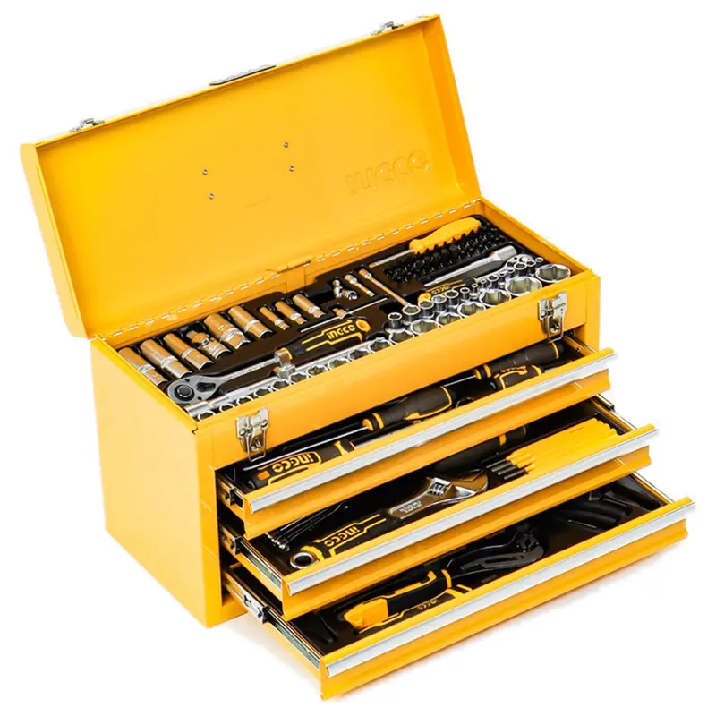 Ingco 132-Piece Premium Hand Tool Chest Kit 1