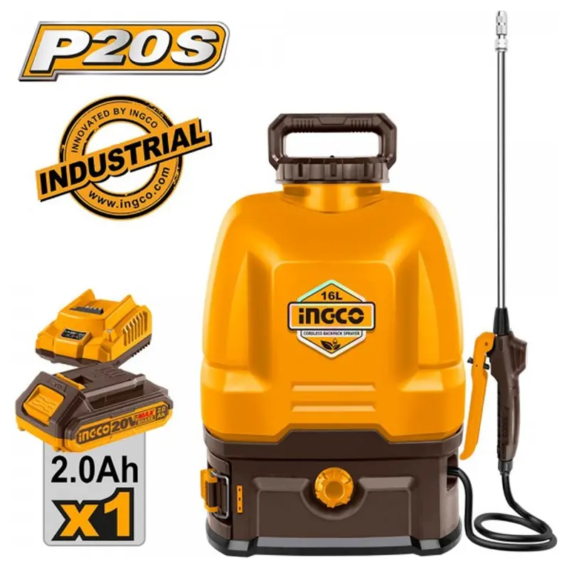Ingco 16L Cordless Backpack Sprayer – 2.0Ah Battery-Powered Model 2