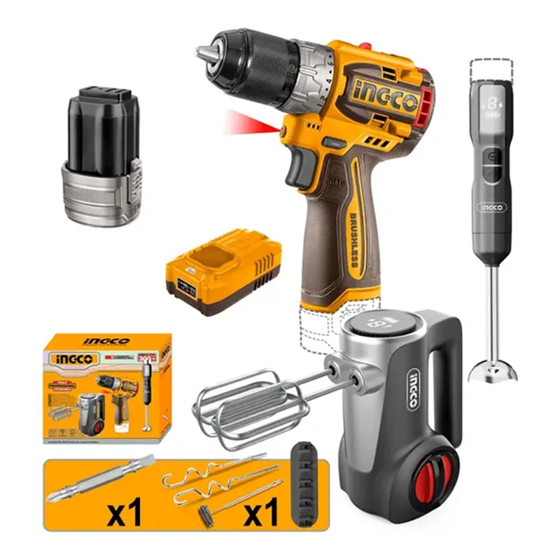 Ingco 16V Cordless Drill 3-Piece Combo Kit With 2.0Ah Battery 2