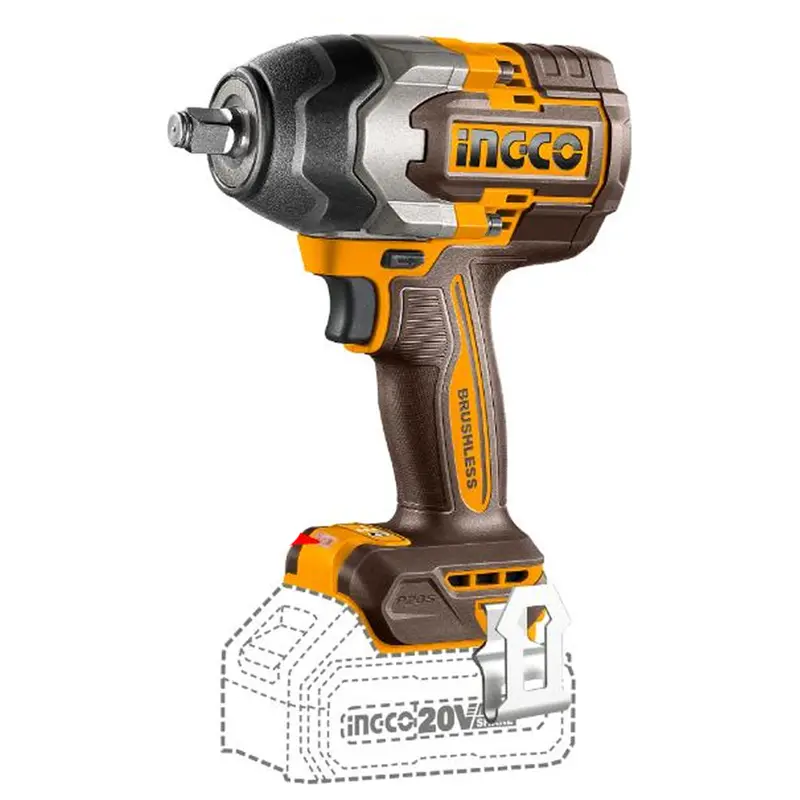 Ingco 20V Brushless 1/2" Cordless Impact Wrench – Tool-Only Version 1