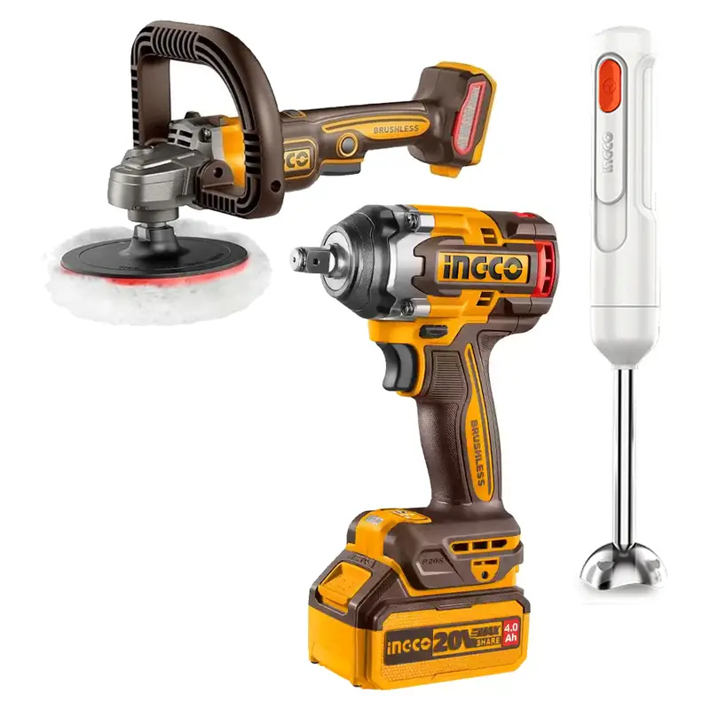 Ingco 20V Cordless Power Tool Bundle – 3-Piece Kit With 4.0Ah Battery 1