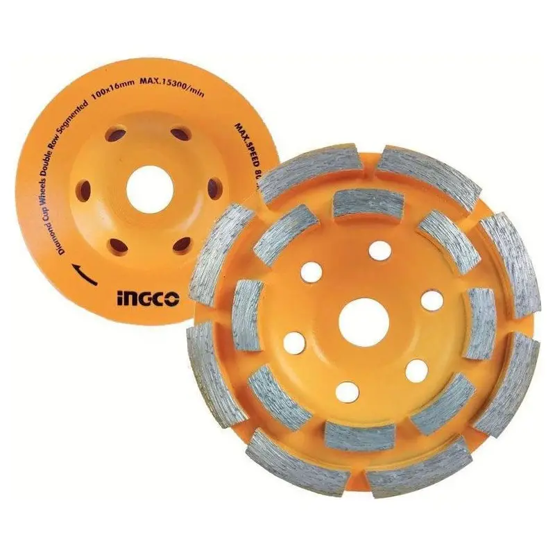 Ingco 5-Inch Double-Row Diamond Cup Grinding Wheel For Concrete & Masonry 1