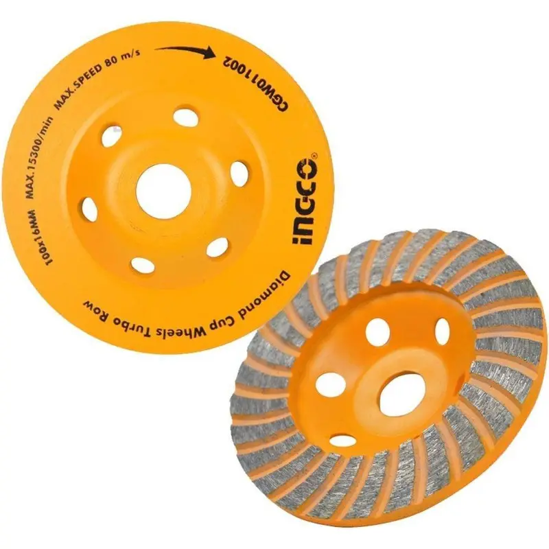 Ingco 5-Inch Segmented Turbo Diamond Cup Wheel For Angle Grinders 1