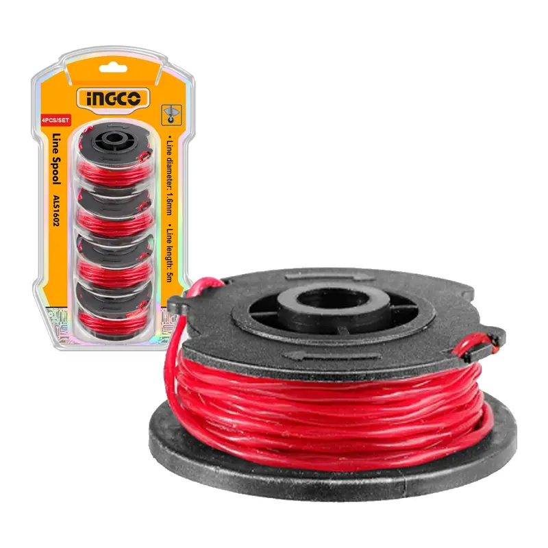 Ingco 5-Piece Nylon Line Spool Set – 1.6Mm Trimmer String For Grass Edgers 1