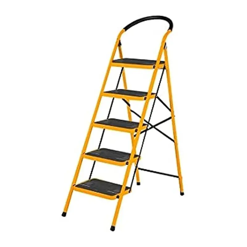 Ingco 5-Step Steel Folding Ladder – Lightweight & Stable 1
