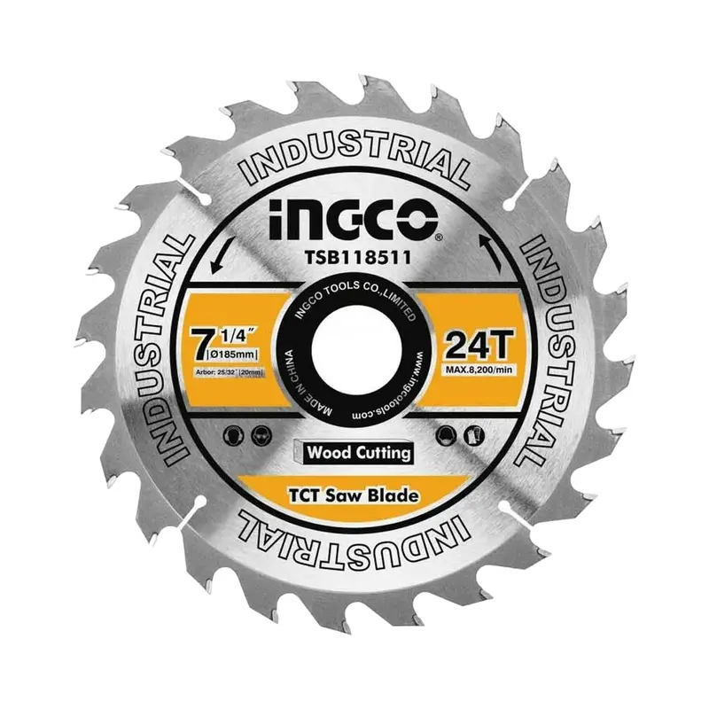 Ingco 7-1/4" (184Mm) 24-Tooth Tct General-Purpose Circular Saw Blade 1