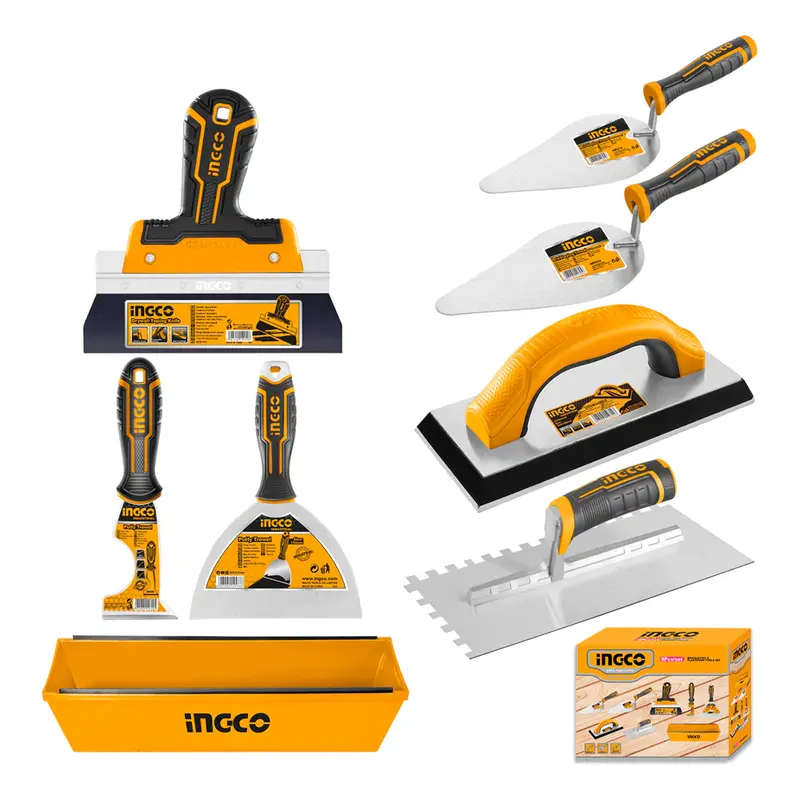 Ingco 8-Piece Bricklaying And Plastering Tool Kit 1
