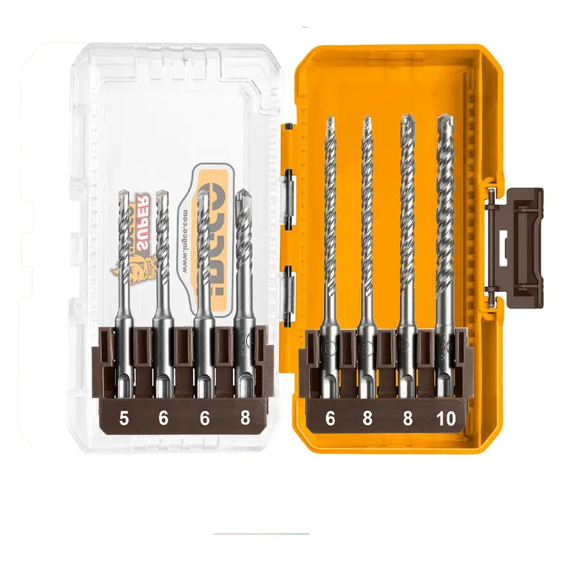 Ingco 8-Piece Sds-Plus Hammer Drill Bit Set For Masonry 1