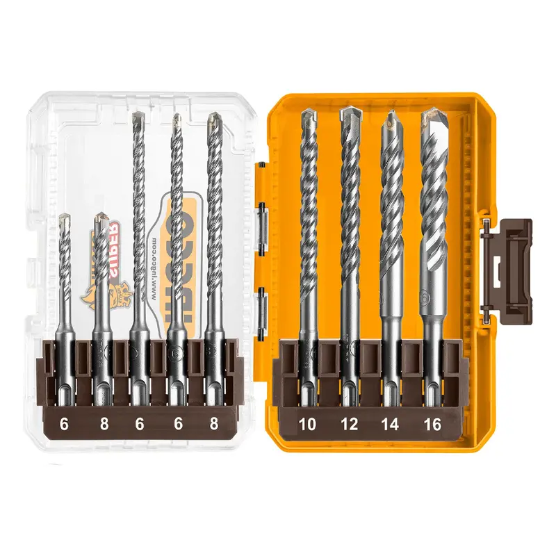 Ingco 9-Piece Sds-Plus Hammer Drill Bit Kit 1