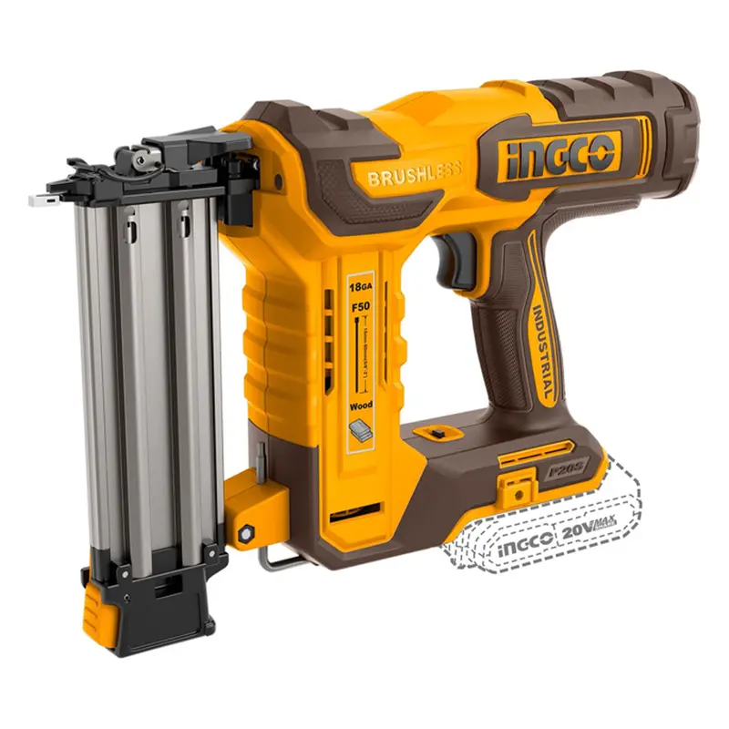 Ingco Cbnli5005 Heavy-Duty 20V Cordless Brad Nailer (Tool-Only) 1