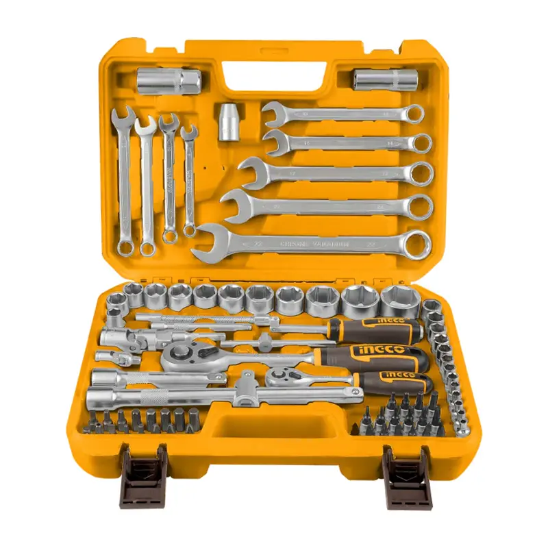 Ingco Dual-Drive Socket Set: 1/4" & 1/2" – 82 Pieces 1