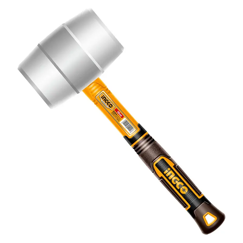 Ingco Extra-Soft Rubber Mallet – Non-Marring Fiberglass Handle 1