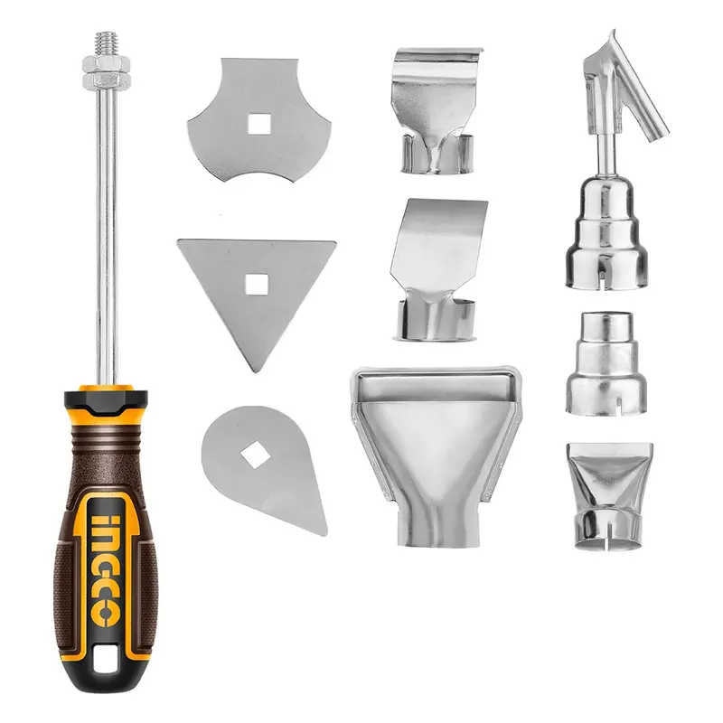 Ingco Heat Gun Accessories Kit – 10-Piece Nozzle & Stand Collection 1