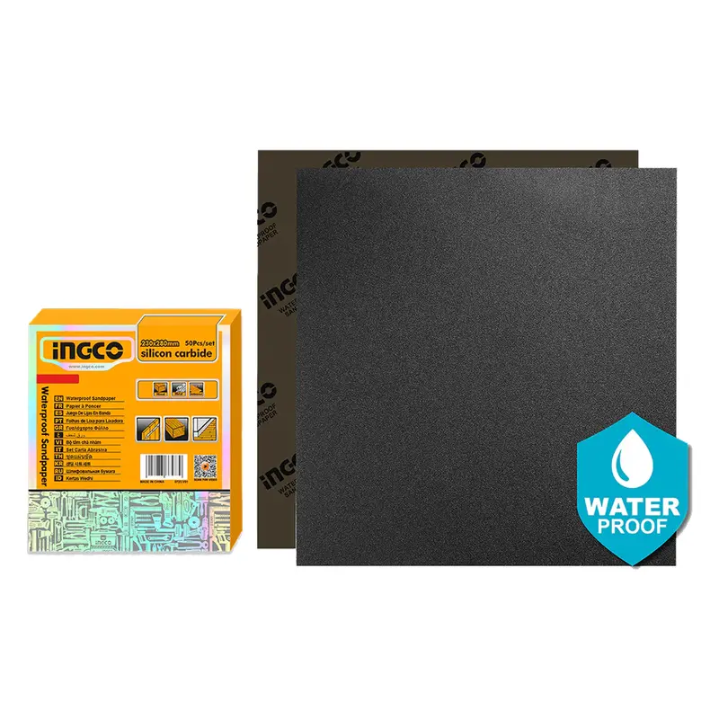 Ingco Waterproof Sandpaper Pack – 50 Durable, Wet/Dry Abrasive Sheets 1