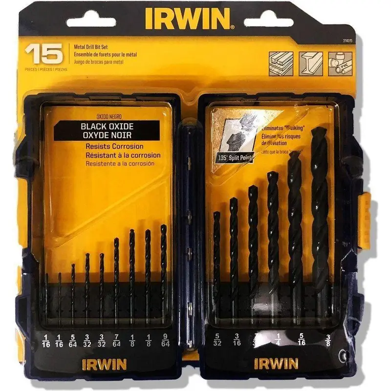Irwin Black Oxide High-Speed Steel Drill Bit Set – General Purpose Metal Drilling 1
