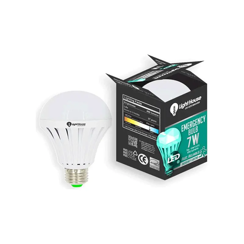 Lighthouse Rechargeable E27 Emergency Led Bulb With Holder Only 1