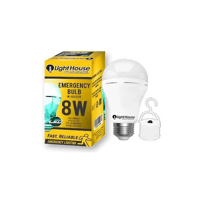 Lighthouse Rechargeable E27 Emergency Led Bulb With Integrated Holder & Switch 1